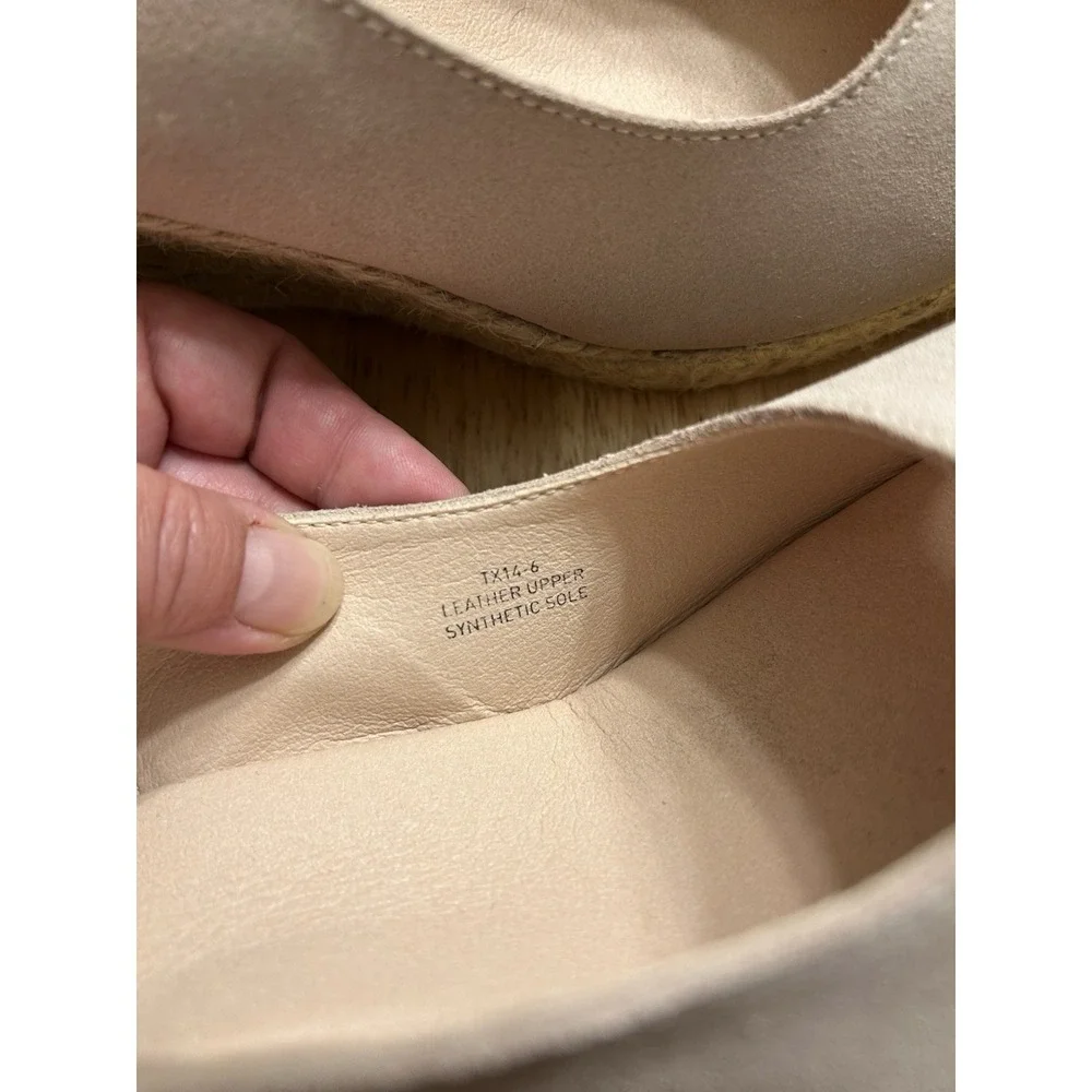 Paseart Spain Leather‎ Suede Jute Espadrille Wedge Sandals Peep Toe Rhinestone 9